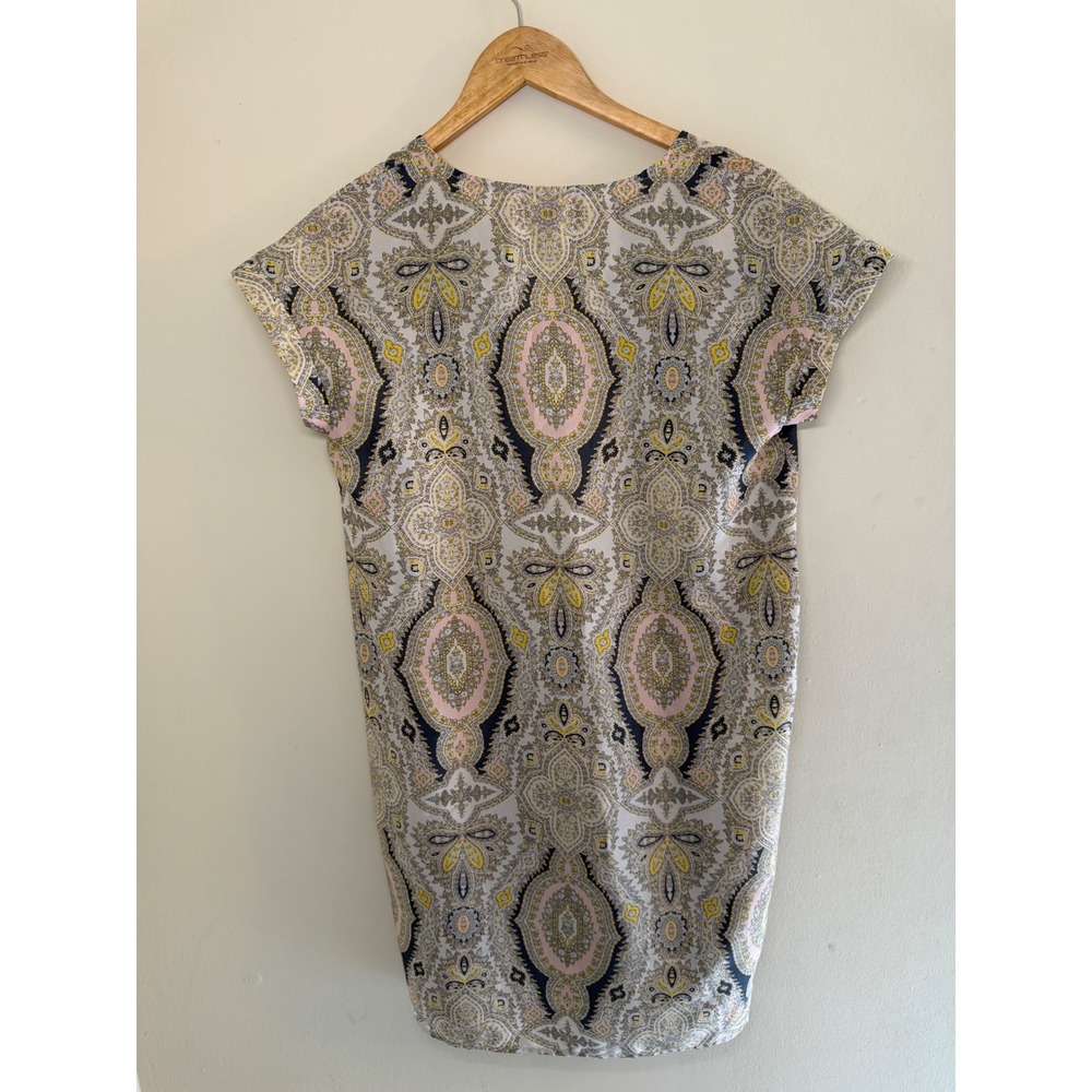 Philosophy Casual shift Dress Boatneck Short Sleeve Paisley Print Dress Size S - Picture 8 of 8